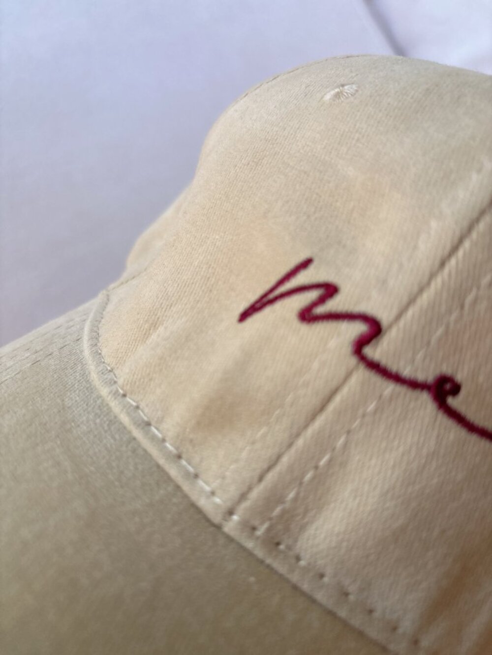 Cream Embroidered Baseball Cap - Picture 7 of 9
